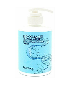 Deoproce Clean and White Cleansing Massage H2O Collagen - Крем для лица c коллагеном массажный 430 мл